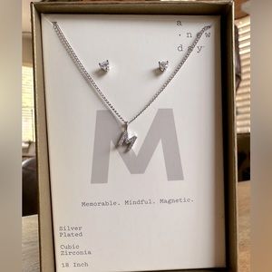 “M” Necklace & earrings set